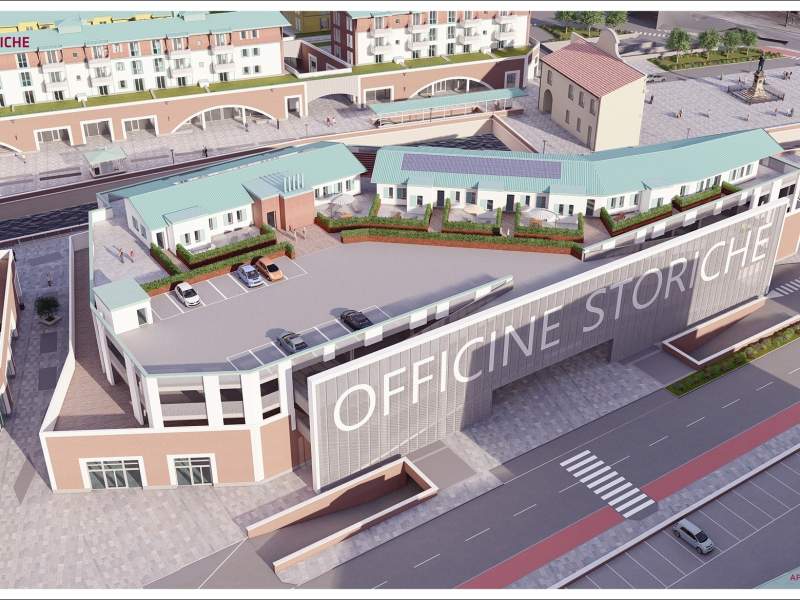 Il rendering di Officine Storiche a Livorno, progetto di IGD Siiq in apertura nel secontro trimestre 2023