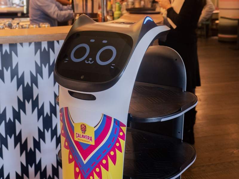 Uno dei due robot che Custom ha testato nel Calavera Restaurant di CityLife Shopping District