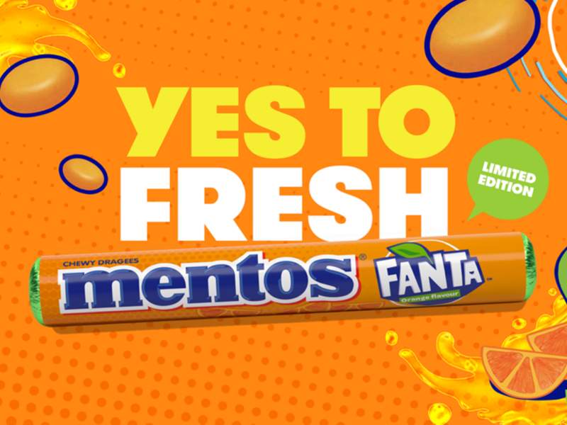 Gusto fresco e frizzante per la limited edition Mentos Fanta