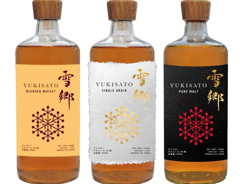 Le tre referenze del whisky Yukisato nel catalogo di Coca-Cola HBC Italia