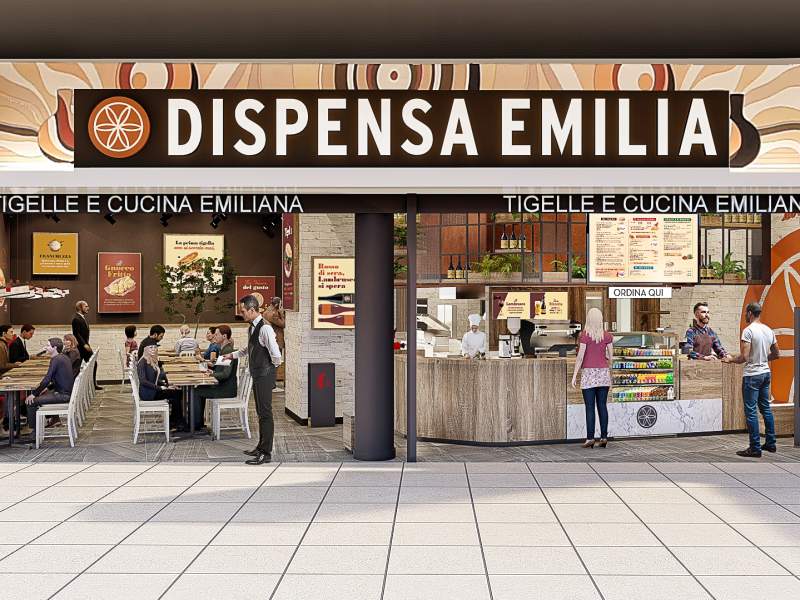 Il rendering del nuovo Dispensa Emilia al Centro commerciale Valecenter di Marcon (VE)