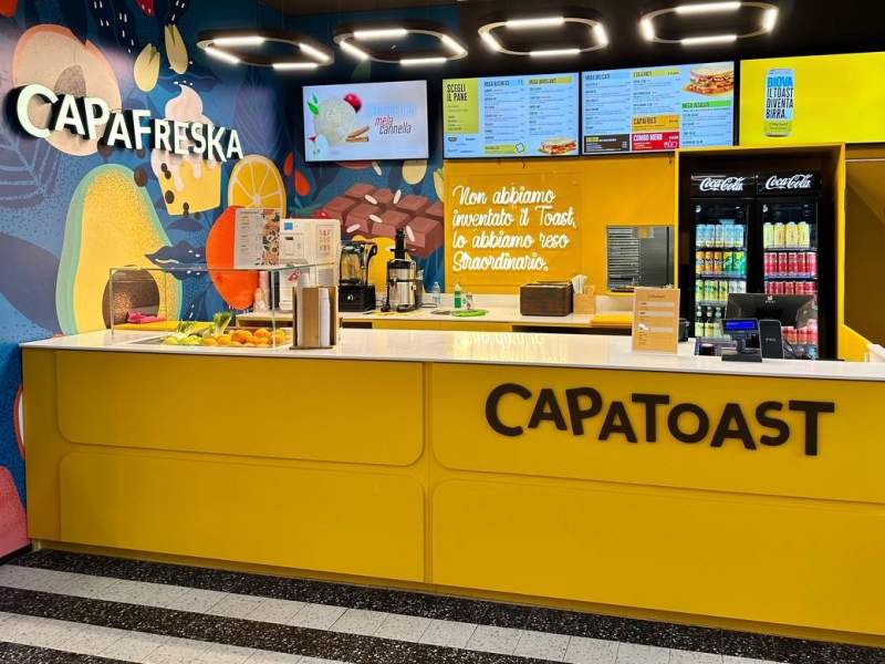 Il nuovo punto vendita (con corner Capafreska) di Capatoast al Centro commerciale Le Terrazze