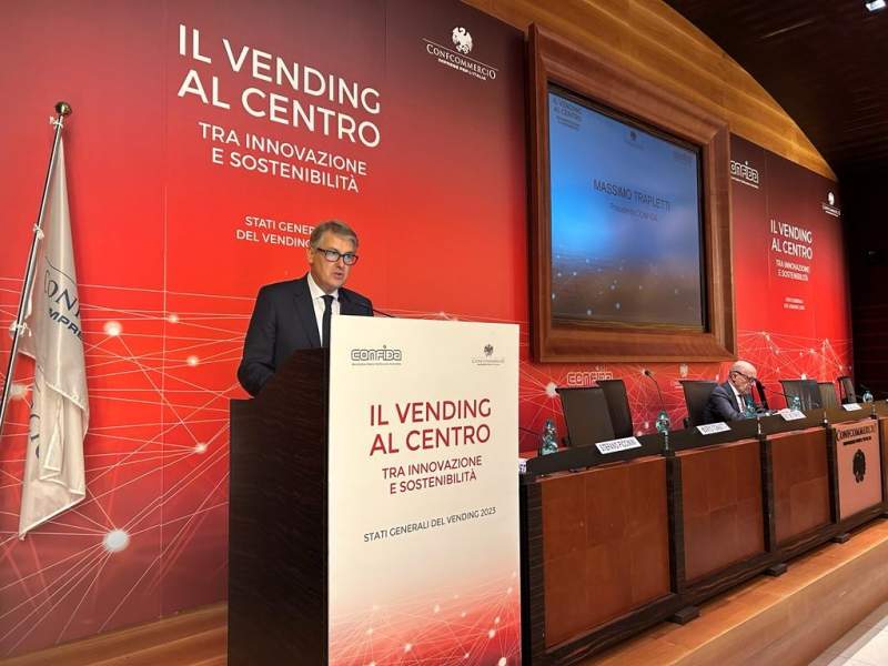Massimo Trapletti, presidente Confida, durante gli "Stati Generali del Vending 2023"