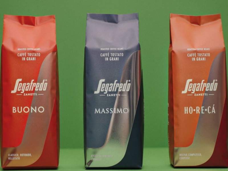 Il nuovo packaging della linea standard di caffè in grani per l'Horeca di Segafredo Zanetti