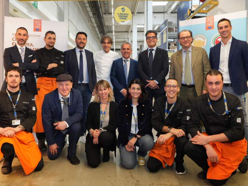 I protagonisti dell'evento di promozione della carne Blonde d'Aquitaine tenuto alla Metro Academy di San Donato (MI)