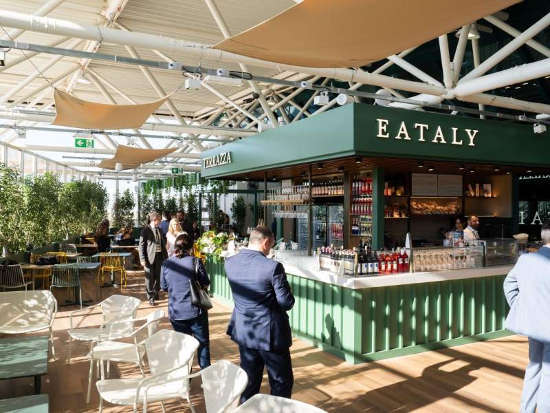 Terrazza Eataly a Roma Fiumicino, il nuovo spazio f&b ideato in collaborazione con Autogrill