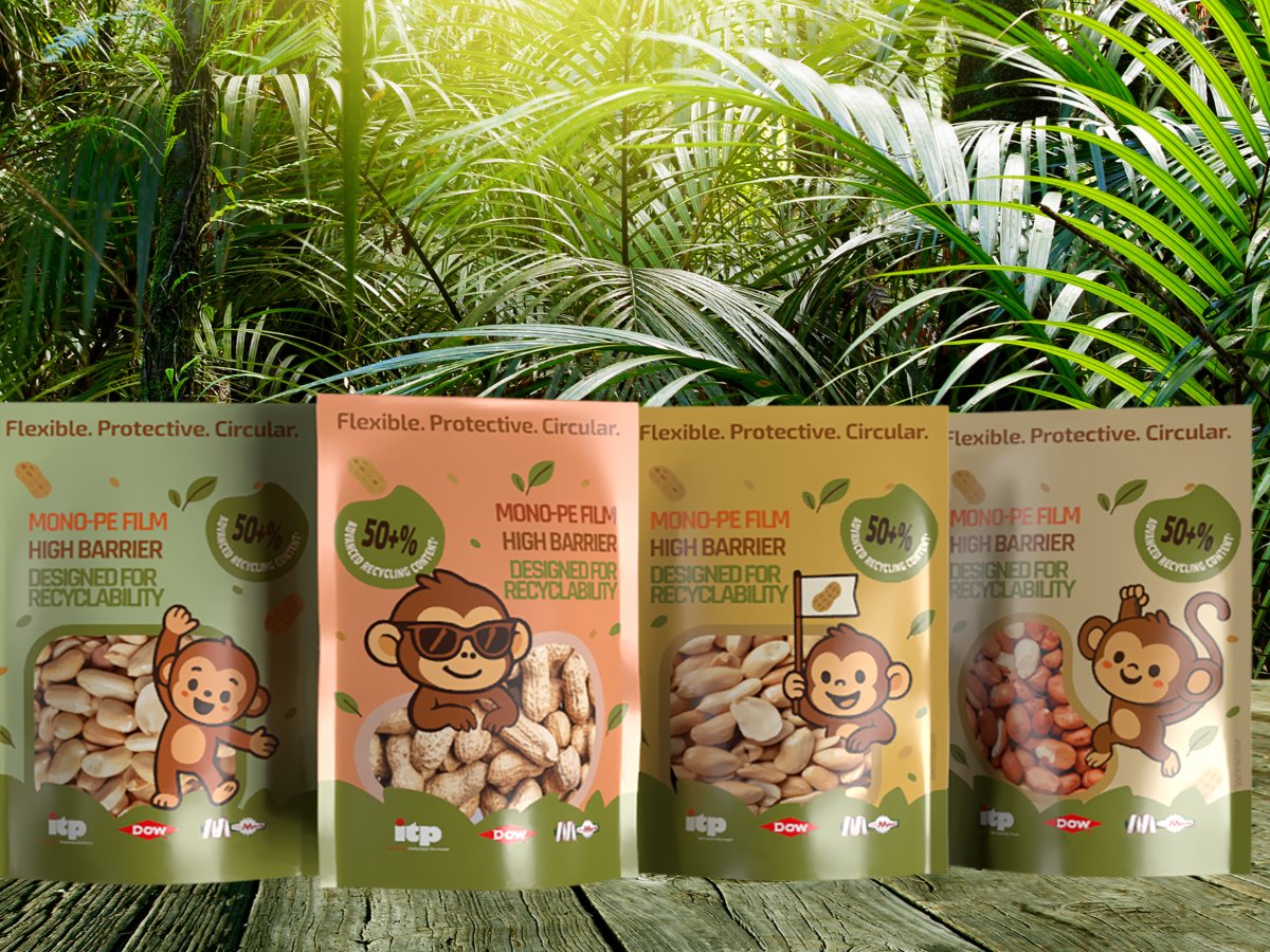 Il rendering della pouch sostenibile realizzata da Dow, Macchi e ITP
