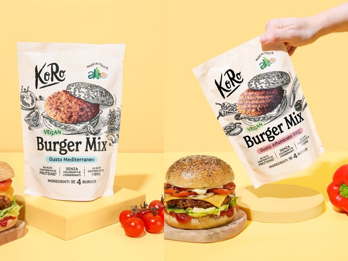 I due preparati per burger plant based nati dalla collaborazione tra KoRo e AltroFood