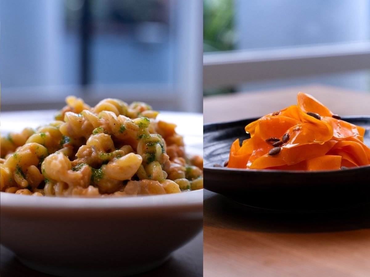 Due piatti della proposta Armonia Vegetale disponibile nei locali del Gruppo Finiper Canova