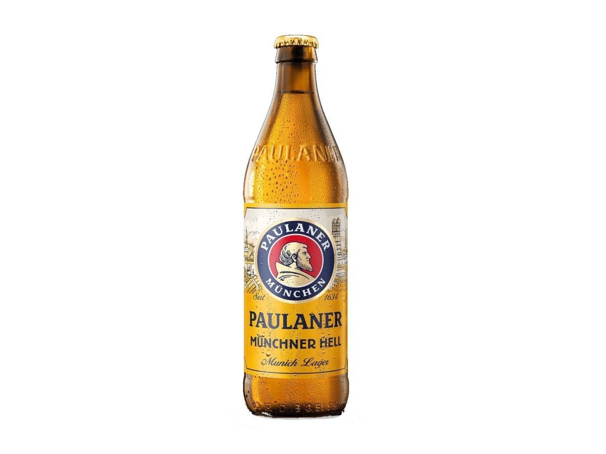 La birra Paulaner Münchner Hell in bottiglia