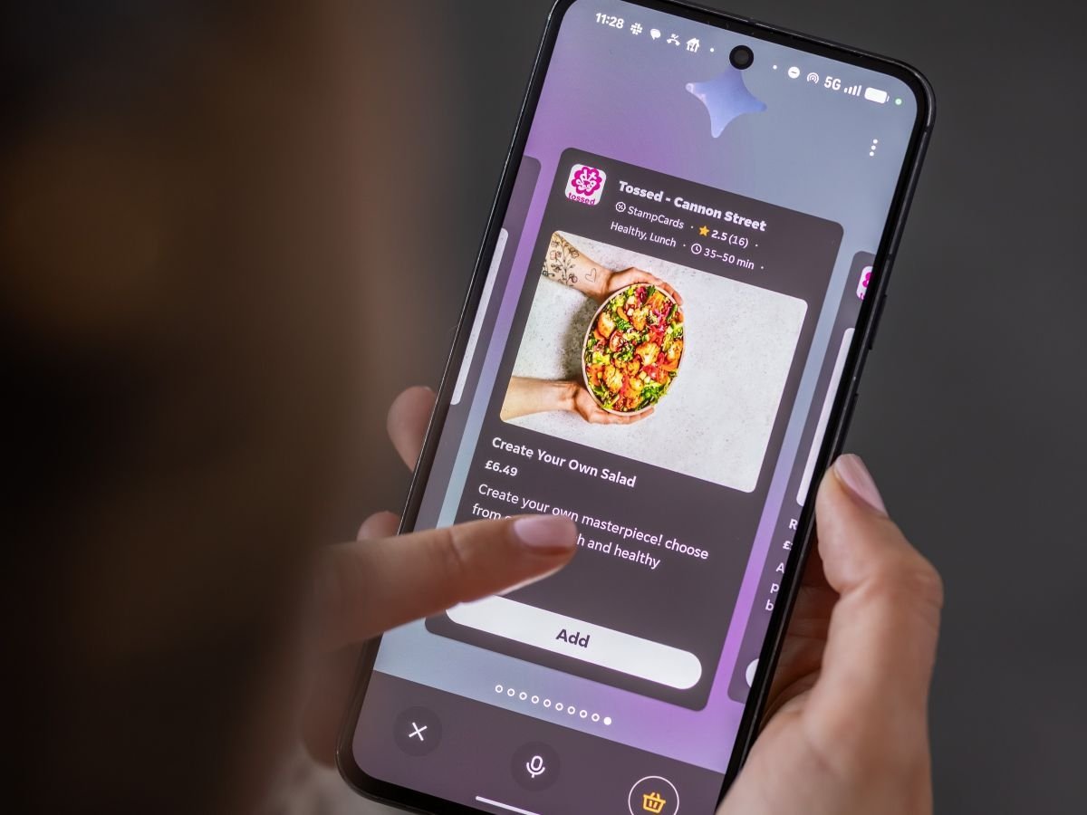 L'interfaccia dell'assistente vocale di Just Eat