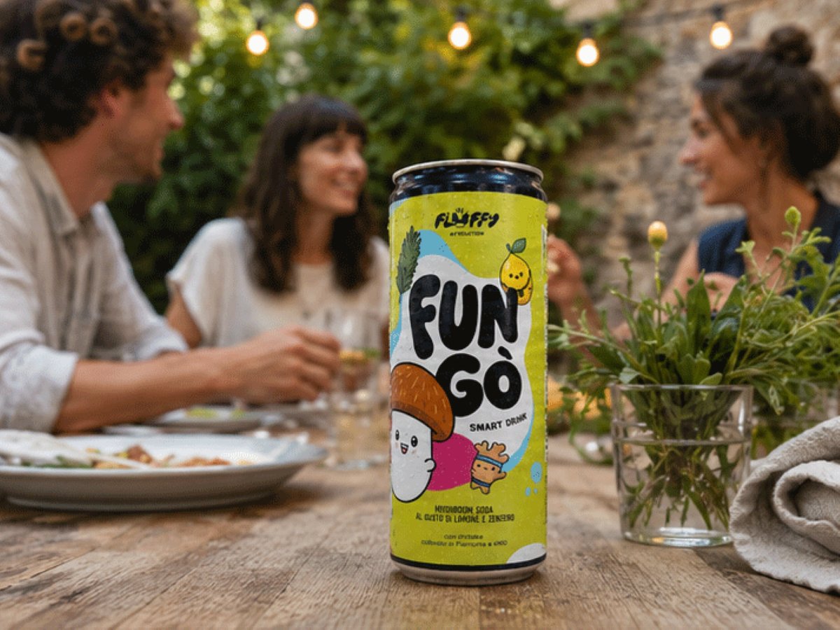 La bevanda plant based in lattina Fun-Gò, realizzata con fungo shiitake del Piemonte
