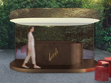 L'installazione dello spazio Bindi per celebrare gli 80 anni alla Milano Design Week