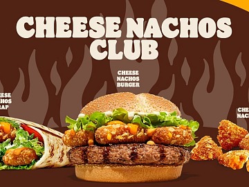 Sono tre le referenze della nuova linea Cheese Nachos Club di Bruger King