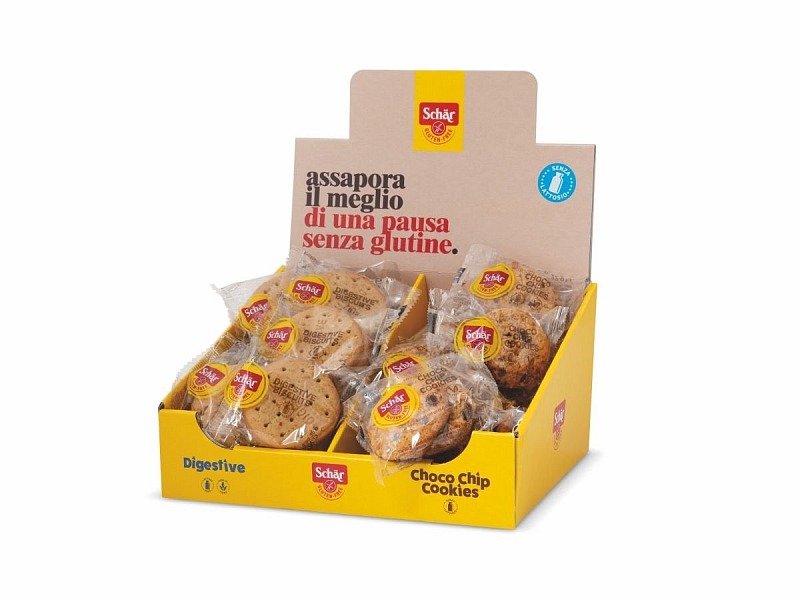 La confezione da banco Mini-Expo con 30 biscotti gluten e lactose free di Schär Foodservice